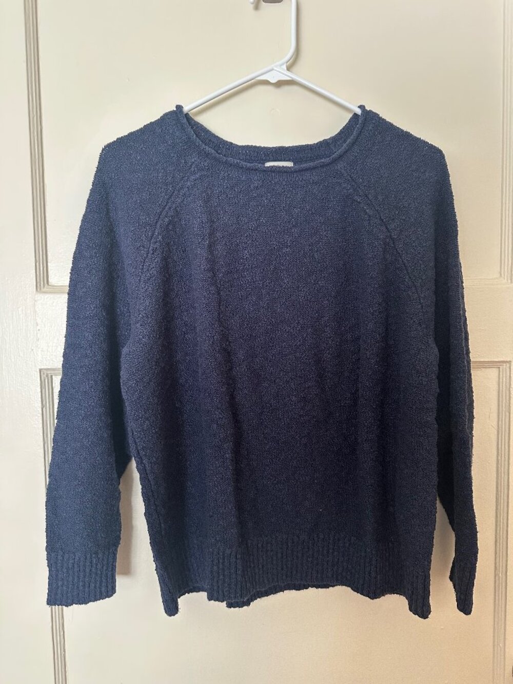 L.L. Bean Midweight Cotton Slub Rollneck Pullover Classic Navy XL Petite
